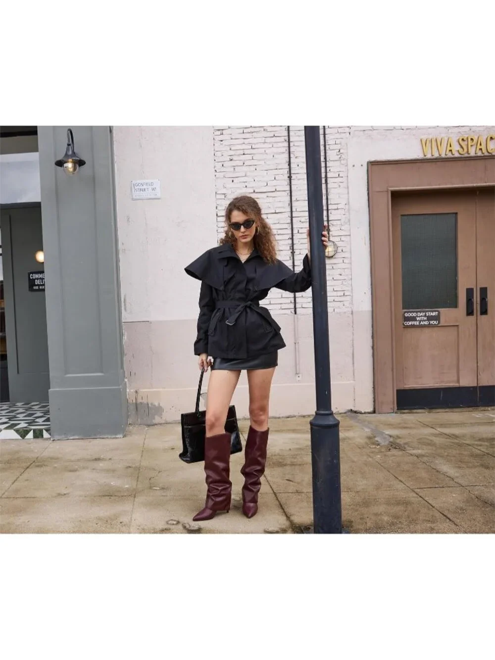 Women's Wine Red Stiletto High Heels Pointed Toe Fold Over Knee High Boots